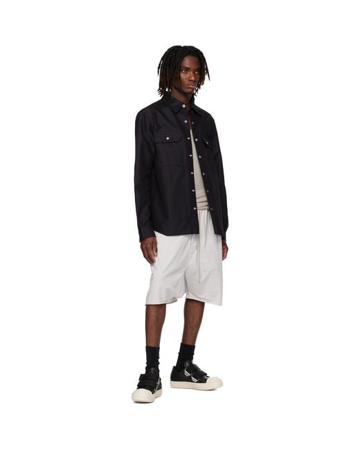 Rick Owens Black Temple Strap Low Sneakers for men