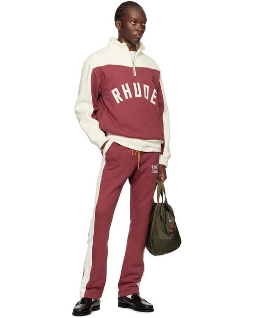 Rhude Red Off- & Burgundy ' Chamonix' Sweatpants for men