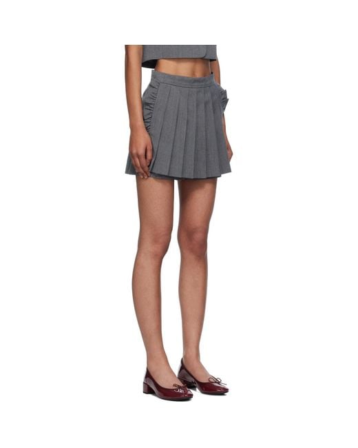 Pushbutton Black Pleated Apron Shorts