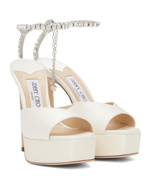 Jimmy Choo White Ssense Exclusive Off- Saeda 125 Heeled Sandals