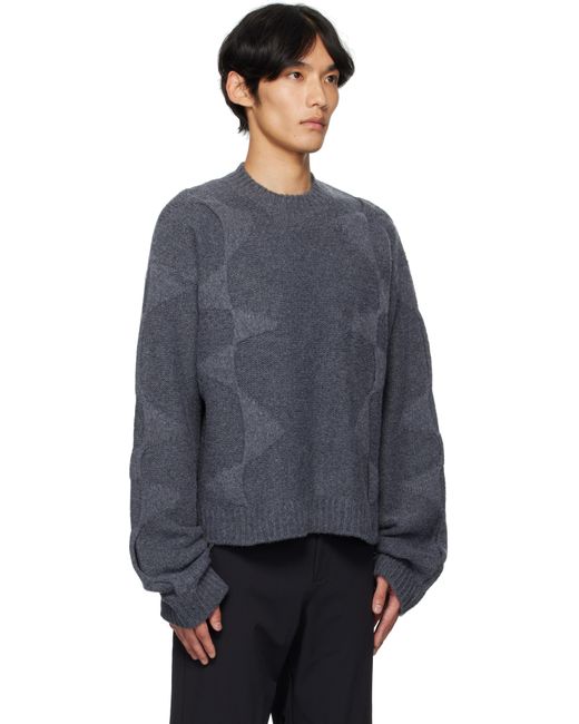 Pull Écourté Gris En Tricot À Motif Graphique HELIOT EMIL pour homme en coloris Blue