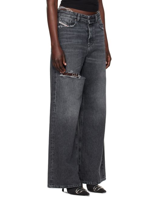DIESEL グレー 1996 D-Sire 007X4 リラックスフィット ジーンズ Black
