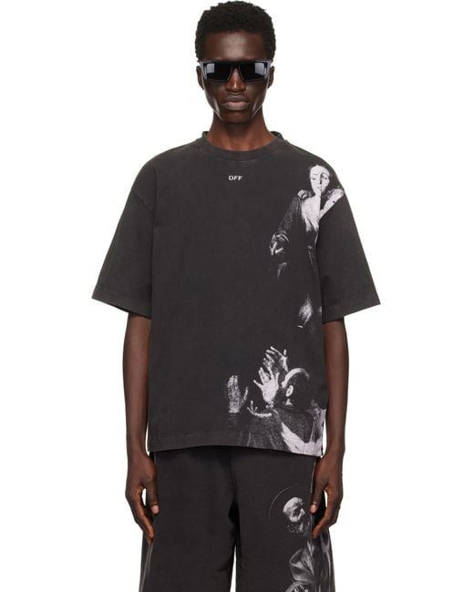 Off-White c/o Virgil Abloh Black Off- Blurred Mary Skate T-Shirt for men