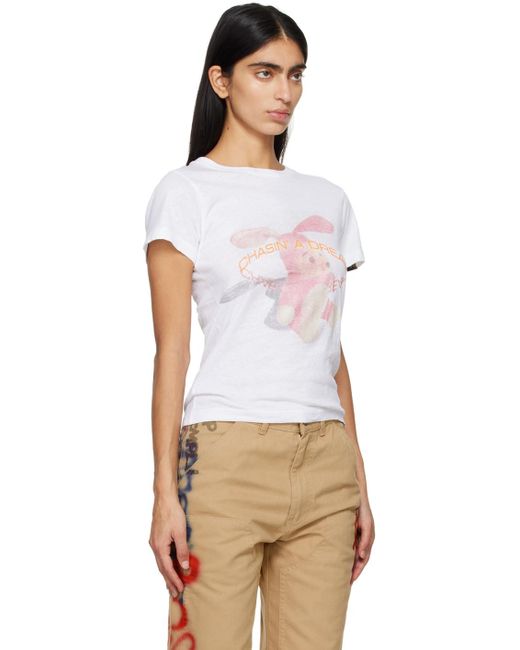 Martine Rose ホワイト シュランケン Tシャツ Multicolor
