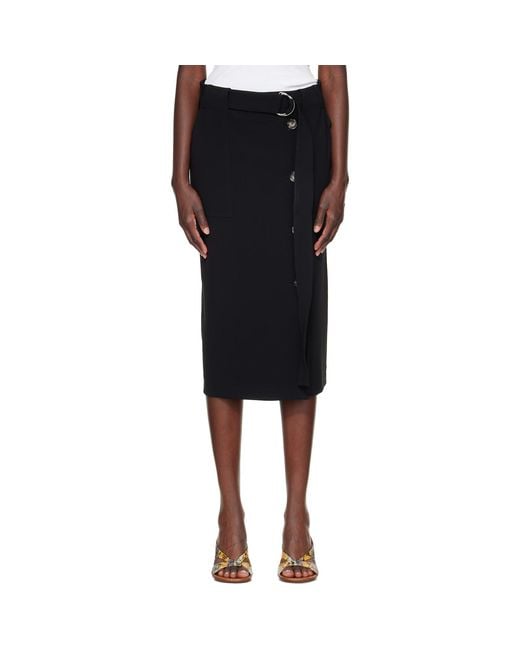 Proenza Schouler Black Carine Cargo Midi Skirt