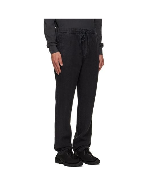 Citizens of Humanity Black Drawstring Deck Linen Trousers for men