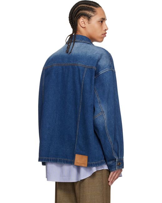 Blouson Bleu En Denim À Glissière Wooyoungmi pour homme en coloris Blue