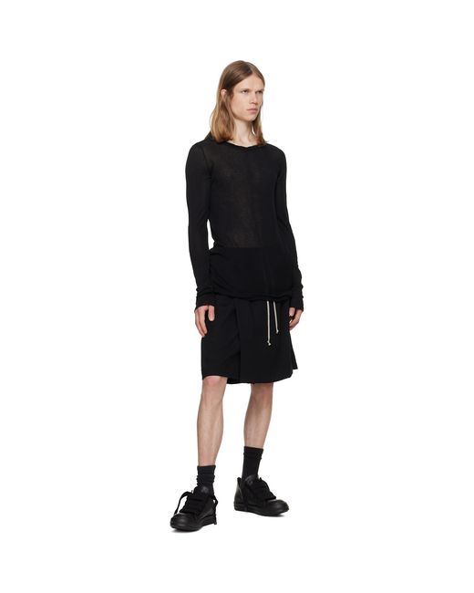 Rick Owens Black Tower Kilt Shorts for men