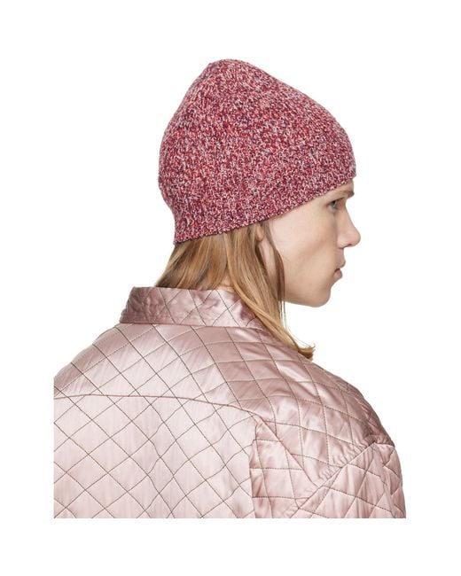 Dries Van Noten Pink Embroidered Beanie for men