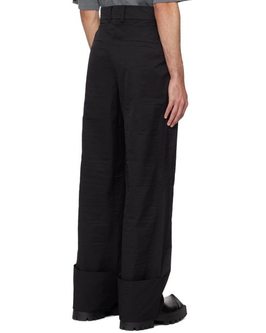 we11done Black Roll-up Trousers for men