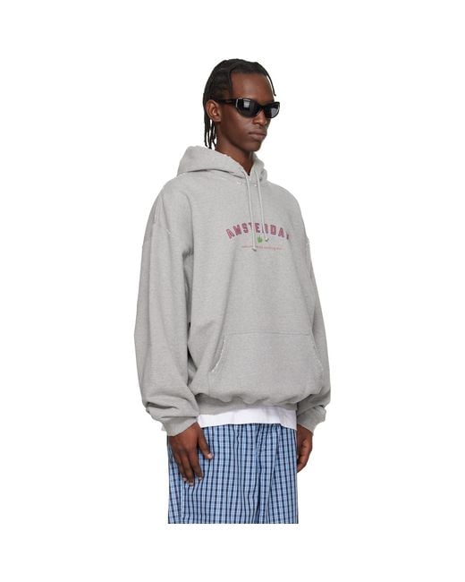 Vetements Gray 'Amsterdam' Tourist Hoodie for men