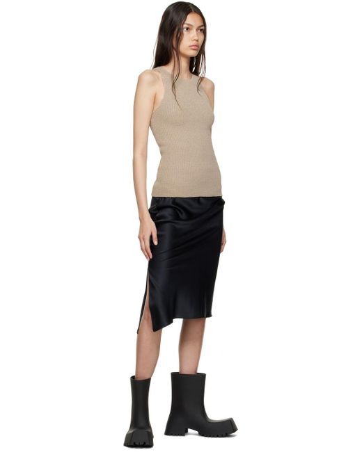 Helmut Lang Black Taupe Polyester Tank Top