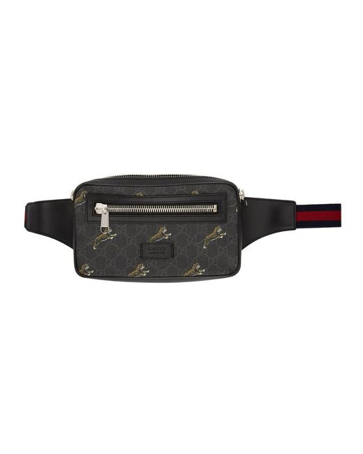 Gucci Black GG Tiger Belt Bag for men