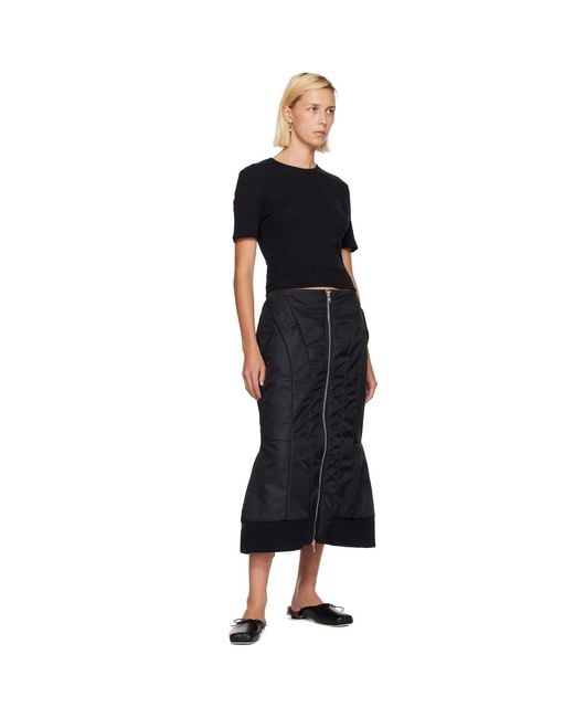 Simone Rocha Black Padded Sculpt Bomber Midi Skirt