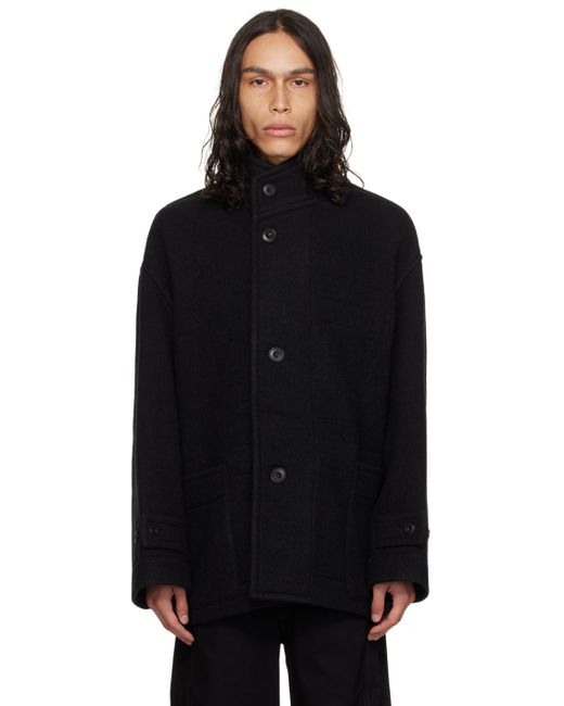 Manteau droit noir Lemaire pour homme en coloris Black