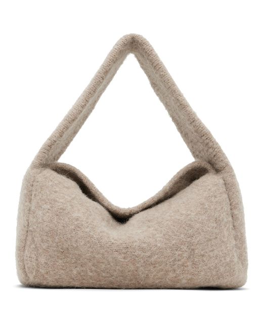 Lauren Manoogian Natural Taupe Knit Baguette Bag