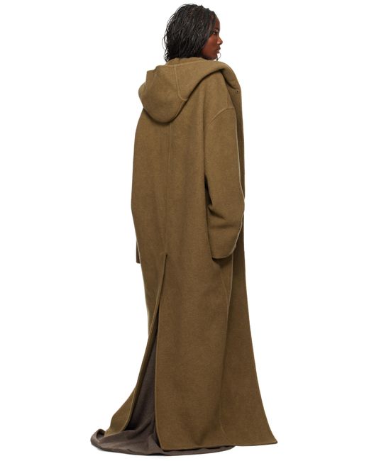 Manteau Long De Style Peignoir Kaki À Capuche Rick Owens en coloris Black