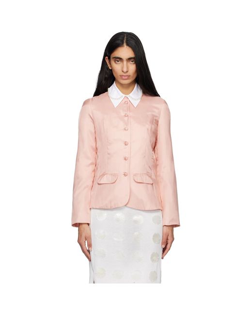 Renaissance Renaissance Pink Louisa Satin Blazer