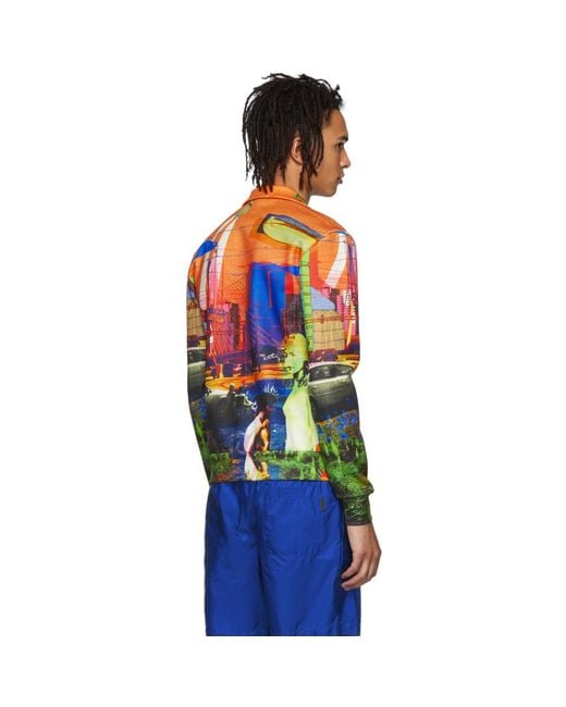 Prada Orange Logo Track Jacket for Men Lyst