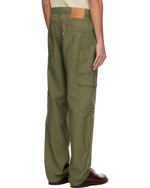 Levi's Green 568 Loose Straight Cargo Pants for men
