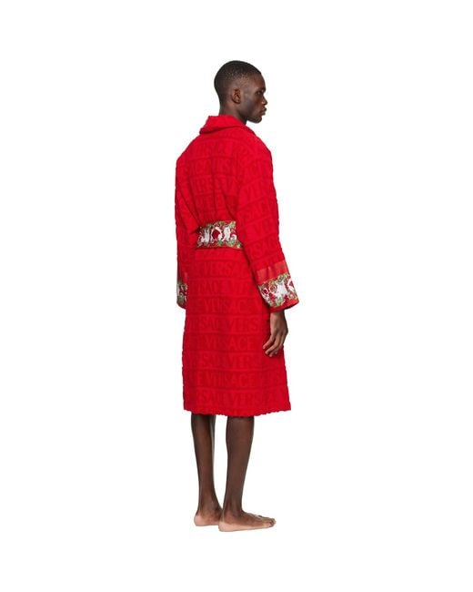 Versace Red 'i Love Baroque' Bathrobe for men