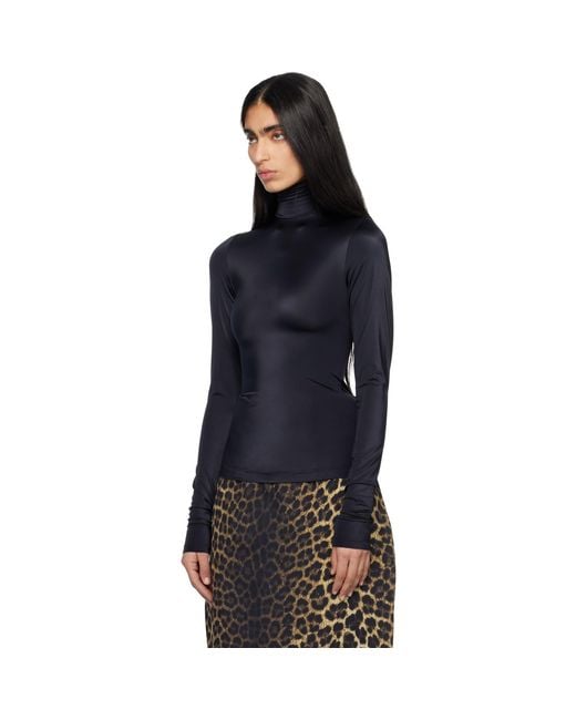Marie Adam-Leenaerdt Black High Neck Body Zip Cover Top