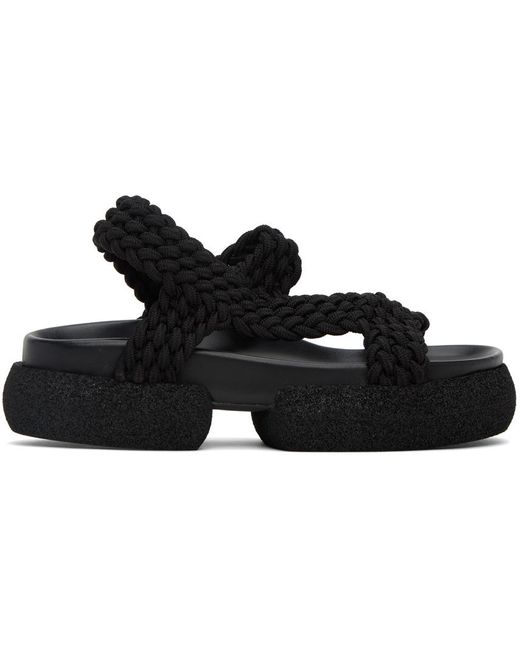 Dries Van Noten Black Woven Sandals