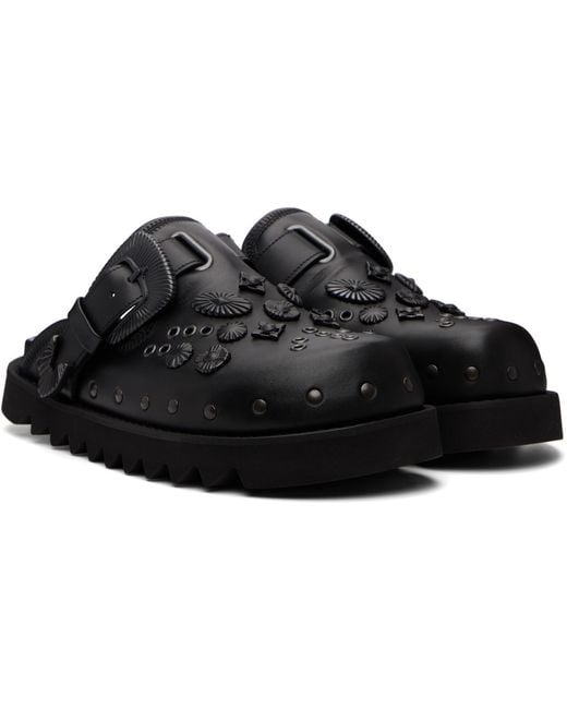 Toga Virilis Black Ssense Exclusive Eyelet Metal Sabot Slip-On Loafers for men