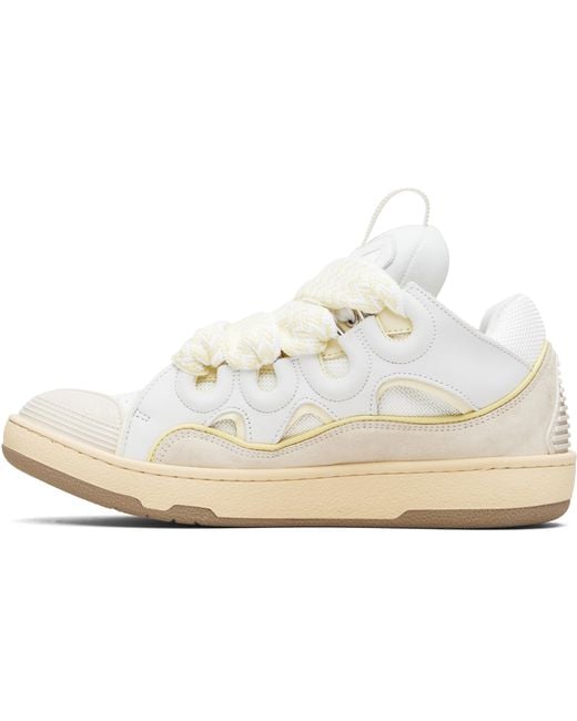 Lanvin Black Off- & Curb Leather Sneakers for men