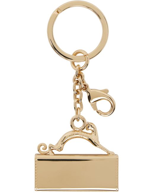 Porte-clés doré en laiton à breloque de sac pencil à poignée chat Lanvin pour homme en coloris Natural