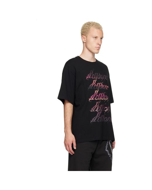 we11done Black Gradient Logo T-Shirt for men
