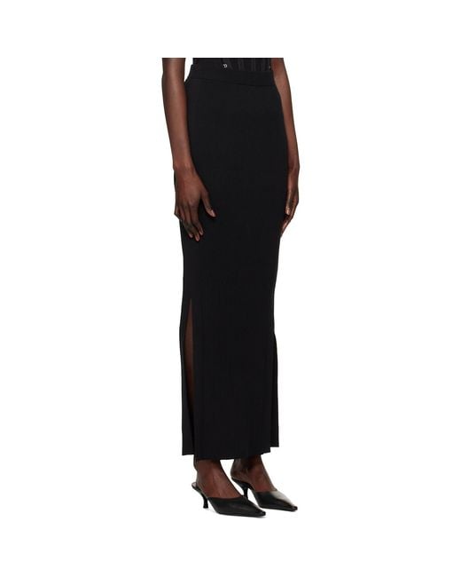 Dion Lee Black Gradient Rib Maxi Skirt