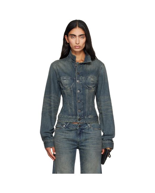 Balenciaga Blue Corseted Denim Jacket