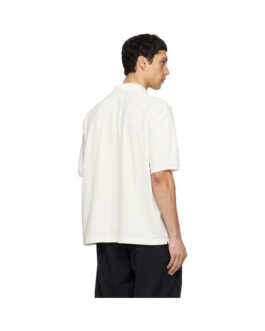 Nanamica White Off- Short Sleeve Polo for men