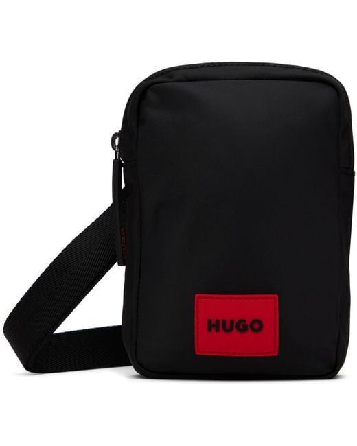 HUGO Black Crossbody Bag for men