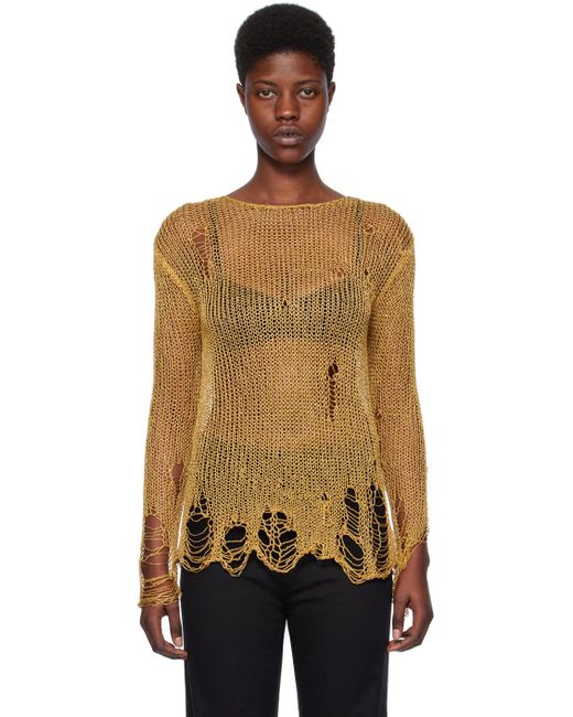 R13 Black Gold Distressed Sweater