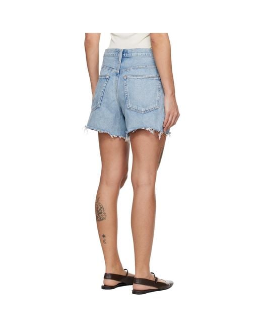 Agolde Blue Nye Denim Shorts