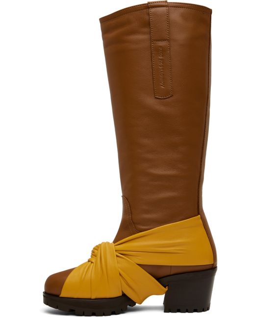 Kiko Kostadinov ブラウン& Knotted ライディングブーツ Brown