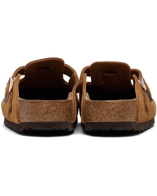 Birkenstock Black Tan Regular Boston Soft Footbed Slip-On Loafers