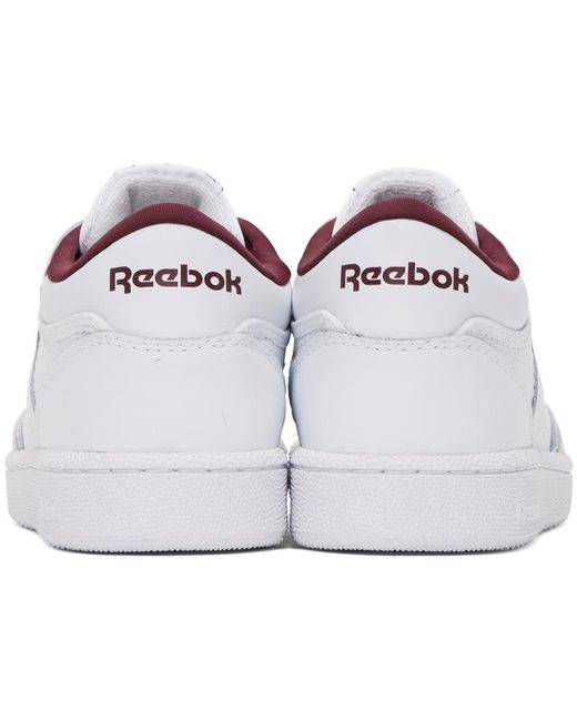 Reebok Black White & Burgundy Club C Mid Ii Sneakers