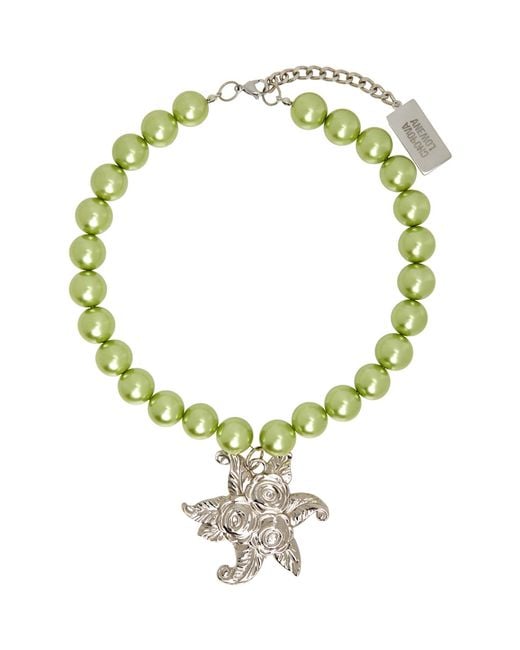 Chopova Lowena Metallic Faux-Pearl Charm Necklace