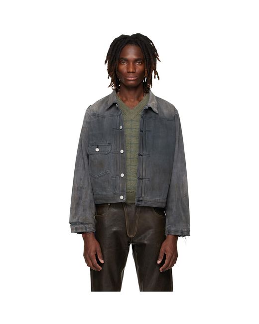 Enfants Riches Deprimes Black 'Type Vii' Flannel Lined Denim Jacket for men