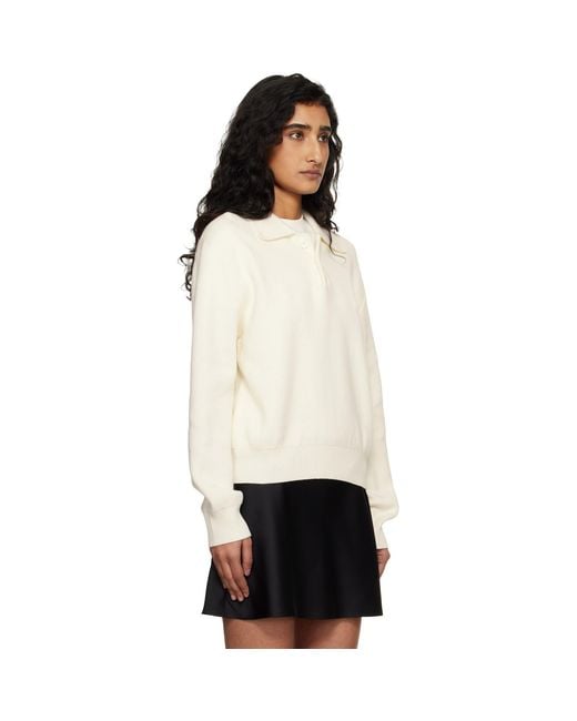 DUNST Black Off- Cashmere Collared Polo