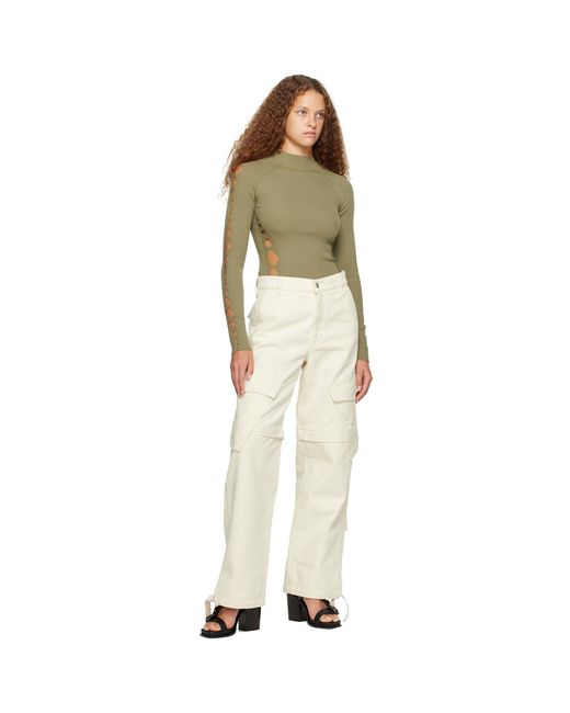 Dion Lee Natural White Parachute Jeans
