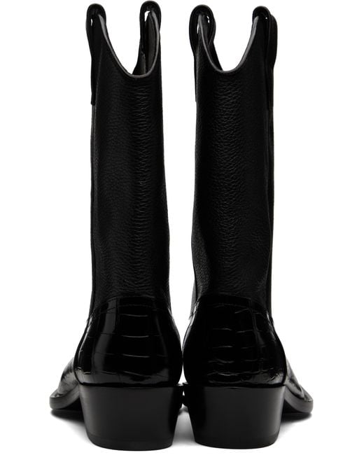 Martine Rose Black Cowboy Boots for men