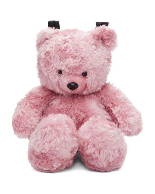 Vetements Pink Faux Fur Teddy Bear Backpack