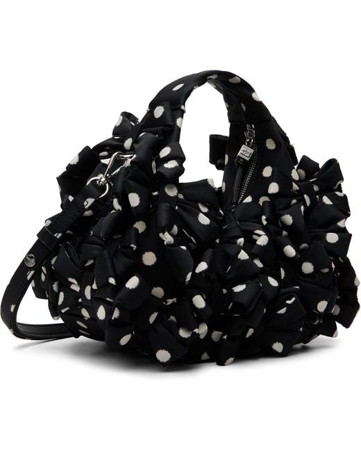 Ganni Black Mini Multi Bow Satin Print Bag