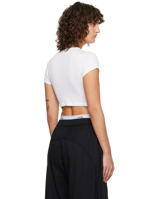 Alexander Wang ホワイト クロップド 半袖Tシャツ Black