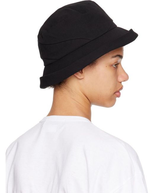 Y's Yohji Yamamoto Black Curved Bucket Hat