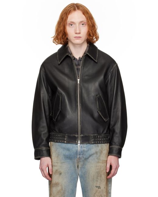 DUNST Black Lambskin Leather Jacket for men